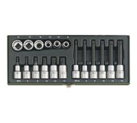 Proxxon 23296 Special Socket Spanner Set for Multi-Point Head Cap Screws Spline 18 Pieces