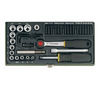 Proxxon 23070 Socket Set, 0 V, Multi-Colour, 1/4-Inch, Set of 39 Piece