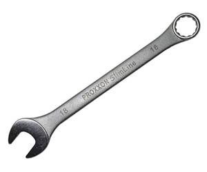 Proxxon Slimline 23918 Combination Spanner Size 18 mm - 15° Angled on the Ring Side - Chrome Vanadium Steel