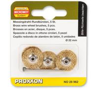 Proxxon Wire Wheel Brush - Brass 22mm (Pkt 5)