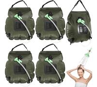 Proyatech 4 Pack Solar Shower Bag | 20L/5 Gallon Camping Shower with On-Off Switch Head | Portable Solar Heated Shower for Camping, Hiking, Beach, Festivals - Includes Hose & Mesh Storage Bag