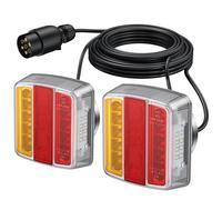 PROZOR 18 LEDs Trailer Lights - Magnetic Tail Light with 7 Pin Plug and 7.5m/24.6ft Cable LED Trailer Rear Brake Indicator Light IP65 Waterproof for 12V Trailer Camper Van Truck Lorry