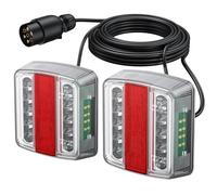PROZOR 18LED Trailer Lights 12V Rear Lights with 7 Pin Plug & 7.5m Cable | IP65 Waterproof LED Tail Lights with Indicator, Brake and Rear Functions for Trailers, Caravans, Vans and Trucks