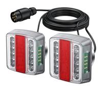 PROZOR 18LEDs Magnetic Trailer Lights Rear Lights 7-Pin Plug 7.5m Cable | IP65 waterproof magnetic mounting indicator brake tail light for 12V trailer, camper, van, trucks, lorry