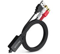 PROZOR 192 kHz Optical to RCA Digital to Analog Audio Converter, 0.6m/2ft | SPDIF to RCA, Built-in Audio Amplifier Chip, Female, Compatible with HDTV, Set-top Boxes, DVD / Blu-ray Players, plug & play