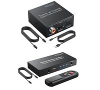 PROZOR 192KHz Bi-Directional Optical to Coaxial Converter, Coaxial to Optical Adapter + 3 In 2 Out Optical Splitter with IR Remote Control Support LPCM2.0/DTS/Dolby-AC3