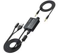 PROZOR 192kHz Optical to 3.5mm Converter with Volume Control DAC | Built-in Audio Amplification Chip, SPDIF to AUX/Toslink to 3.5mm, Ideal for TV to Headphones Speakers