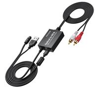 PROZOR 192kHz Optical to RCA Converter Digital Audio DAC Adapter | Built-In Amplifier Chip with Plug and Play Design, Includes 7ft/2.1m DAC Cable for HDTV, Blu-Ray and Game Consoles