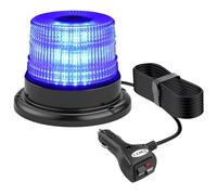 PROZOR 40LEDs Blue Flashing Beacon - 12/24V Magnetic Warning Strobe IP65 Waterproof Police Light with 7 Flash Modes & 5m Cable for Vehicles Trucks Emergency Construction