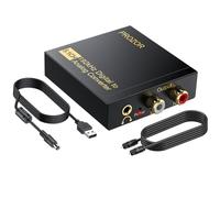 PROZOR 5.1CH DAC Converter - Optical/Coaxial to RCA/3.5mm | 192Khz Digital to Analog Audio Adapter, Amplifier Chip, Includes 3.2ft Optical Cable, Magnetic Ring Power Cord
