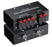 PROZOR Amplifier Speaker Selector Switch - 2(1)-In-1(2)-Out Bi-Directional Switcher Support 150W RMS Per Channel Passive Switcher Selector with On/Off Toggle & Spring Clip Terminals for Home Stereos
