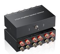 PROZOR Amplifier Speaker Switcher 2(1)-In-1(2)-Out Bi-Directional Selector | Gold-plated Banana Jacks, 1/2 Switch. No External Power Needed. For Home Stereos Audio Systems