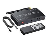 PROZOR Bluetooth DAC Converter 192kHz Digital to Analog Audio Adapter | Bluetooth 5.0 with Optical and Coaxial Input, RCA L/R and 3.5mm Output, Volume Control and IR Remote for TV, DVD and PS4