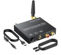 PROZOR Bluetooth DAC Converter 192kHz - Digital to Analog Audio Converter Bluetooth Optical Coaxial Digital Signal Input, RCA 3.5mm Analog Signal Output with a 1m/3ft Optical Cable for DVD PS3/4 HDTV