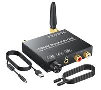 PROZOR Bluetooth DAC Converter - 192kHz with Volume Knob Digital Optical Coaxial to RCA 3.5mm DAC Bluetooth Receiver Digital to Analog Audio Converter with 1m/3ft Optical Cable for HDTV Blue Ray DVD
