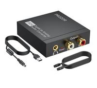 PROZOR DAC Converter 192khz- Digital to Analog Audio Converter 2.0CH Optical Toslink Coaxial to L/R RCA & 3.5mm Stereo Audio Adapter with 1m/3ft Optical Cable for HDTV DVD Player PS3/4