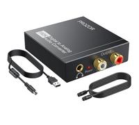 PROZOR DAC Converter 192kHz Digital to Analog Converter Digital Optical Toslink Coaxial to RCA L/R 3.5mm Analog Stereo Audio Converter Adapter with 1 m/3 ft Optical Cable for HDTV DVD PS3/4