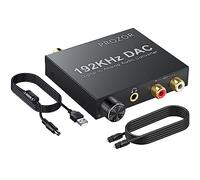 PROZOR DAC Converter 192KHz - Optical Coaxial to 3.5mm RCA L/R | Volume Adjustment, Digital to Analog Audio Converter, PCM, Metal Case, for PS3 PS HDTV Blu-ray DVD