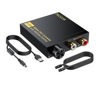 PROZOR DAC Converter 5.1CH 192Khz - Coaxial Optical to RCA Converter Support Volume Control Dolby-AC3 Digital to Analog Audio Converter with 1m/3.2ft Optical Cable for HDTV DVD Game Console Blu-ray