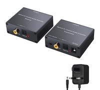 PROZOR Digital Audio Extender - Optical Coax Ethernet Over Cat5e/6 (PoC) Up to 500ft/150m Audio Over Ethernet Adapter Support Dolby5.1 DTS PCM for Sound Engineering Home Theater Broadcast Systems
