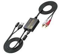 PROZOR Optical to RCA Converter with Dolby DTS 5.1CH DAC Audio Adapter | Optical Toslink to RCA Converter Supports Dolby AC-3 DTS 5.1CH, 192KHz Audio, Built-in Amplifier Chip, Plug and Play