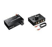 PROZOR Phono Preamp for M/M Turntable RCA Input & RCA 3.5mm Output + 3.5mm & RCA Stereo Audio Switcher 2(1)-In-1(2)-Out