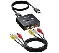 PROZOR RCA to HDMI Converter - 1080P AV to HDMI Converter with 3ft AV Cable, 16:9/4:3 Conversion Composite CVBS Audio Video Adapter Supports PAL/NTSC for Wii/PS1/PS2/N64