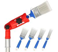 Prozwee Multi-Angle Paint Brush Extender Holder with 4 Pcs Professional Paint Brushes,Extension Pole Attachments fits Most Rollers,Brush and Scrapers, Easily Reach Ceilings, Walls, Corner Edges
