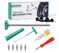 Prozwee Tire Valve Stem Core Quickly Replacement Tool Kit,with 5PCS Valves Cores & 1PCS Grease,Perfect Tool for Replacing Leaky Valves in Cars,Trucks,Motorcycles, etc.with 4PCS TR413 Valve Stems