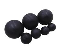PRPRP Black Round Solid Rubber Bouncy Balls for Training - Available in 2mm to 75mm Sizes(500 16mm)