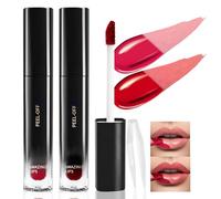 Prreal 2 Pieces Peel Off Lip Stain Set, Tattoo Color Lip Liner Lip Tint, Long Lasting and Waterproof Lip Stain Peel off Lip Makeup, Peel Off Lip Liner with Natural Matte Finish(01+03)