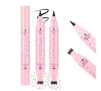 Prreal 2PCS Eyeliner Freckle Pen, 2 in 1 Freckle Stamp and Black Liquid Eyeliner, Quick Dry, Natural Lifelike Freckles Makeup, Soft Sopt Pen Magic Fake Freckles, 01 Light Brown+ 02 Medium Brown