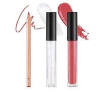 Prreal 3Pcs Lip Combo Set,Matte Liquid Lipstick+Shimmer Lip Oil+ Lip Liner Set,Highly Pigmented, Velvet Lip Pencil and Lip Glaze, Moisturizing Lip Oil Makeup Set for Women(Set C)