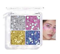 Prreal 4 Colors Face Glitter Gel, Body Hair Eye Face Glitter Festival