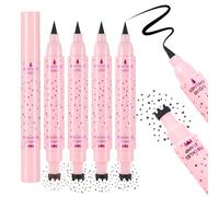 Prreal 4PCS Eyeliner Freckle Pen Set, 2 in 1 Freckle Stamp and Black Eyeliner,Natural Lifelike fake Freckles,Long-lasting Quick Dry Soft Freckles Pen for Sunkissed Makeup