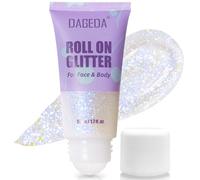 Prreal 50ml Roll-on Body Glitter, Holographic Face Glitter Gel for Eye Hair, Mermaid Sequins Festival Accessories, Chameleon Color Body Shimmer Glitters Face Paint Makeup Rave Outfits, Fantasy