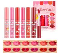 Prreal 6 Colors Peel Off Lip Stain Set, Waterproof Tattoo Peel Off Lip Tint, Non-sticky Lip Liner Stain Long-lasting, Matte Finish Lip Stain Tint Lip Gloss Makeup Set