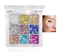 Prreal 9 Colors Face Glitter Gel, Body Hair Eye Face Glitter Festival