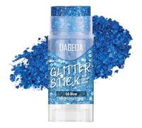 Prreal Blue Body Glitter Stick, Chunky Face Glitter Makeup for Kids and Women, Holographic Sequins for Rave Accessories, Singer Concert Hair Sparkles Carnival Festival Outfits for Women, 05