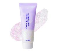 Prreal Body Glitter Gel, Holographic Face Glitter Body Gel Rave Party Accessories, Chunky Glitters for Face Hair Nails, Cosmetic Laser Powder Festival Sequins Paint Makeup, #Iridescent