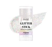 Prreal Body Glitter Stick, Sparkly Face Glitter Gel Makeup,Holographic Hair Glitters Mermaid Sequins Makeup Rave Outfits for Women, Shimmer Face Paint Stick Concert Festival Accessories, Rainbow