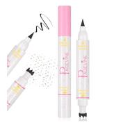 Prreal Eyeliner Freckles Pen,2 in 1 Freckle Stamp and Black Liquid Eyeliner,Natural Lifelike fake Freckle,Sunkissed Makeup Pen Waterproof,Long-lasting,02