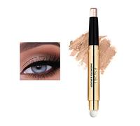 Prreal Eyeshadow Stick,Dual End Shimmer Eyeshadow Stick,Pearl Eyeshadow Pencil Crayon,Waterproof Long-lasting Glitter Eye Shadow Cream Stick with Soft Brush for Eye Makeup (03# Rose Gold Shimmer), 1
