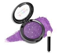 Prreal Glitter Eyeshadow, High Pigment Eyeshadow Pearl, Shimmering Eyeshadow Palette with Brush Applicator and Mirror, Waterproof Eyeshadow Powder Highlighter, Eyeshadow Mono Eye Makeup,Purple