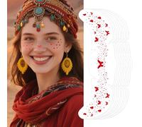 Prreal Glitter Freckles Face Tattoo,10PCS Red Butterfly Freckle Tattoos,Waterproof Natural Temporary Fake Freckles Sticker Face Glitter,Sparkle Faux Makeup Patches Carnival Festival Accessories