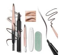 Prreal Microblading Eyebrow Pen Set,2 in 1 Dual Ended Eyebrow Pencil Precise with Spiral Brush,Replaceable Core,Eye Brow Razor, Waterproof Liquid Eyebrows Pen,Hair-Like Natural 3D Brows, Light Brown