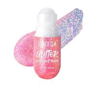 Prreal Roll-on Body Glitter Gel, Mermaid Sequins Glitter Face, Holographic Hair Glitters Makeup, Sparkle Body Shimmer for Liquid Eyeshadow Festival Party Rave Accessories,#06 Pink