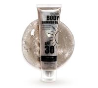 Prreal Shimmer Body Oil, SPF 30 100ml Broad Spectrum Glitter Sunscreen with Centella Asiatica Extract, Lightweight Moisturising Body Glow Sun Shield, Non-sticky, Sparkle Sunscreen Bronze