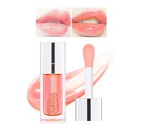 Prreal Tinted Lip Oil Plumping Gloss - Hydrating Glow Care for Dry Lips, Moisturizing Clear Toot Oil, Nourishing Water Glossy Glass Non-Sticky Shine Tint (Pink)