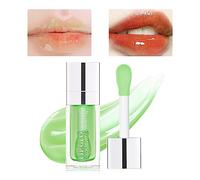 Prreal Tinted Lip Oil Plumping Gloss, Hydrating Glow Care Moisturizing Clear Toot Dry Lips, Nourishing Water Glossy Glass Gloss Non-Sticky Shine Tint (Green), Pack of 1